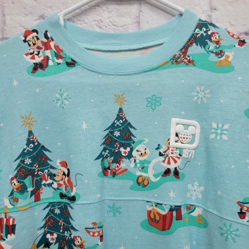 Disney 2023 Disneyland Spirit Jersey Size XL Holiday Mickey Mouse Christmas Blue - Picture 2 of 10