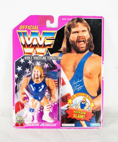 1994 Hasbro WWF Hacksaw Jim Duggan Purple MOC Bran...