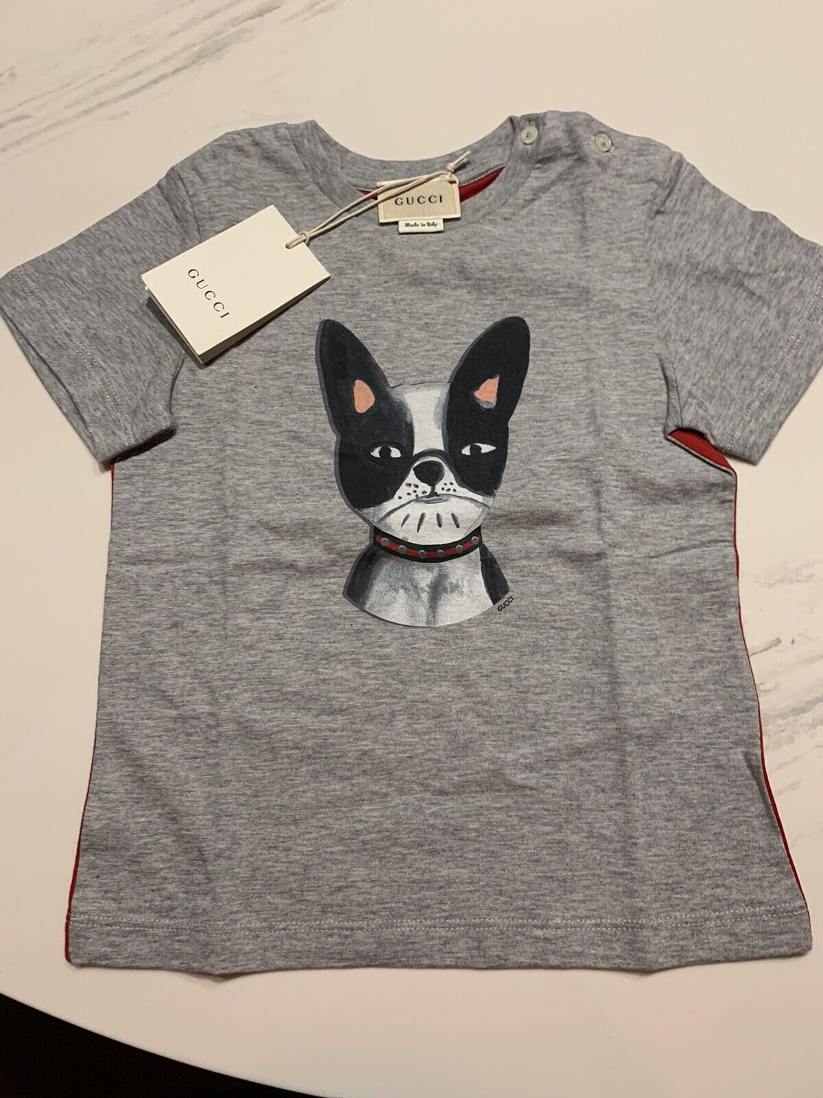 New Auth Gucci Unisex T-shirt Infants Boys Girls Dog Face Logo Blue 24M 3T  $245 | eBay