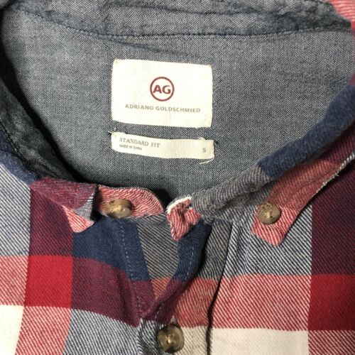 AG Adriano Goldschmied Men's Size Small Standard Fit Plaid Flannel Shirt - Picture 2 of 3