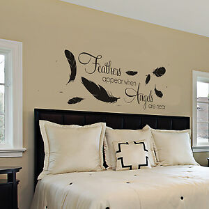 feathers appear when angels are near  wall  sticker  bedroom 