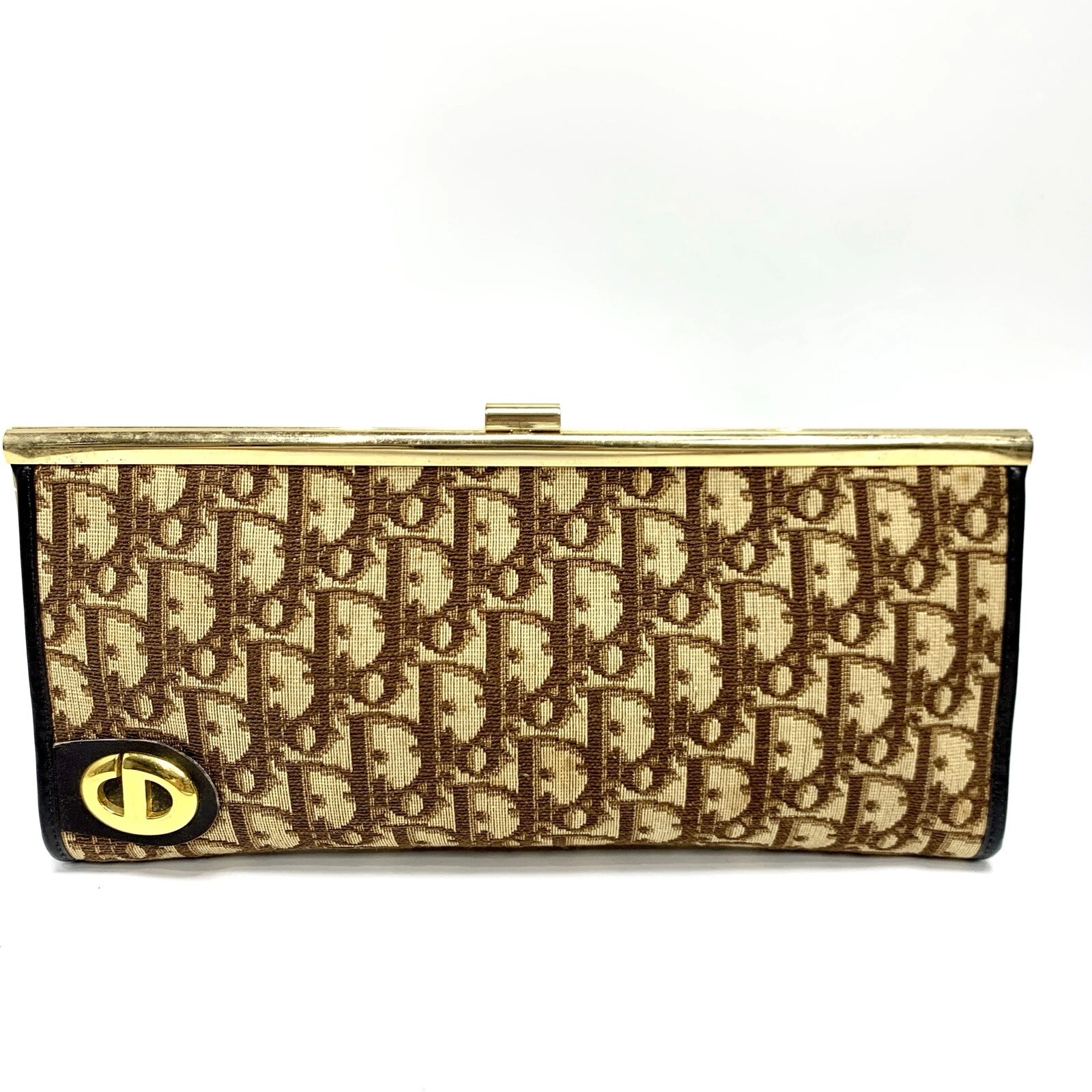 Sac pochette Christian Dior marron/beige