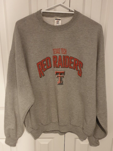 TEXAS TECH Red Raiders Pullover Sweatshirt Jerzees NUBLEND Grey Size Men's XL. - Picture 1 of 7