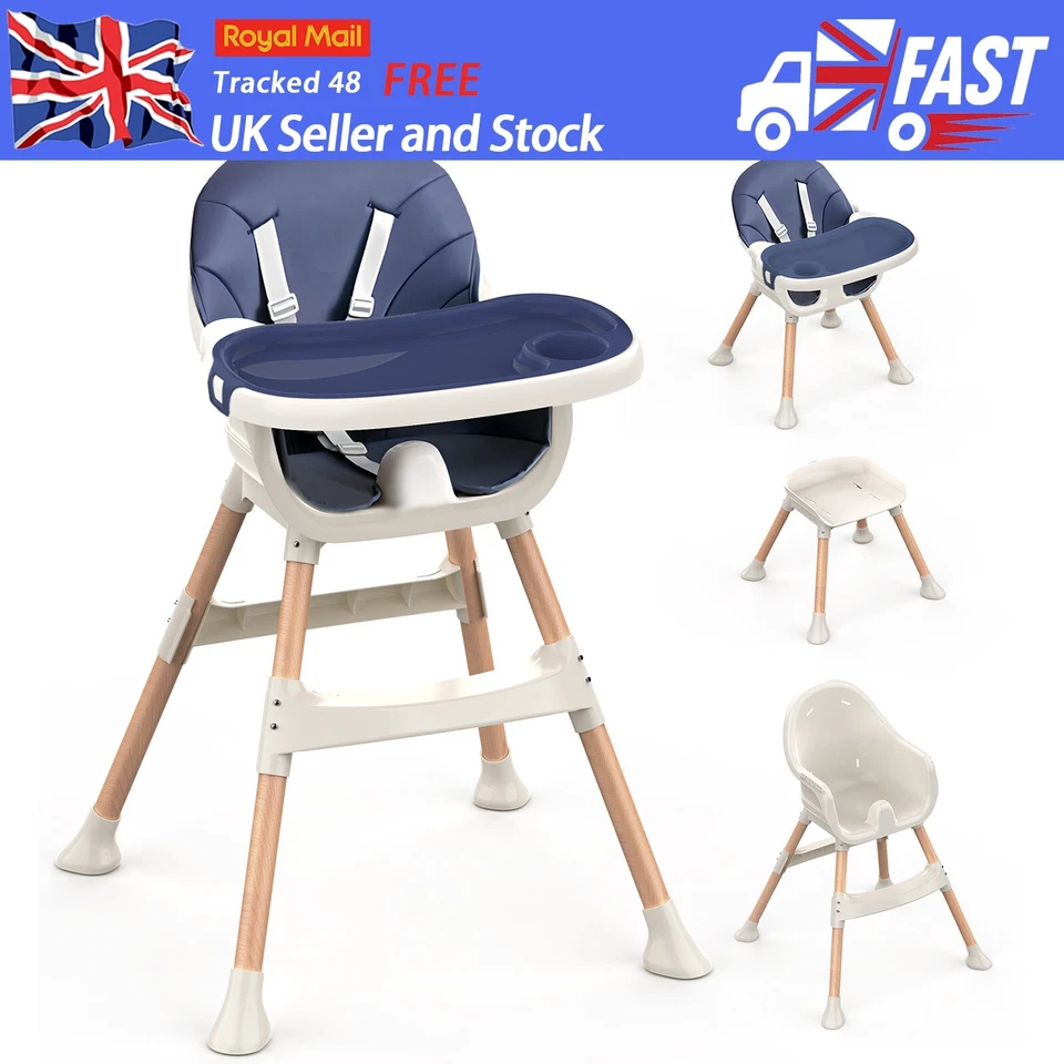 Baby High Chair High Chairs for Babies Toddlers Convertible 4-in-1 Highchairs - Image 2 of 4