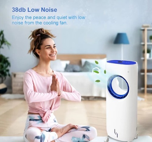 Bladeless Tower Fan with Remote Control Water IceCooling With Humidifier Ioniser - Picture 12 of 17