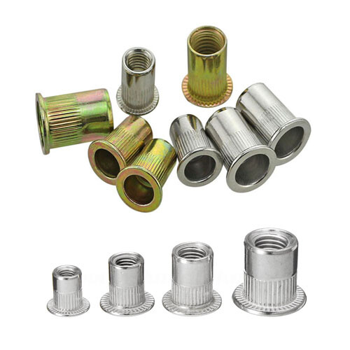 Rivet Nut Flat Threaded Blind Insert Screw Nutsert M3 4 5 6 M8 M10 M12 304 Steel - Picture 1 of 12