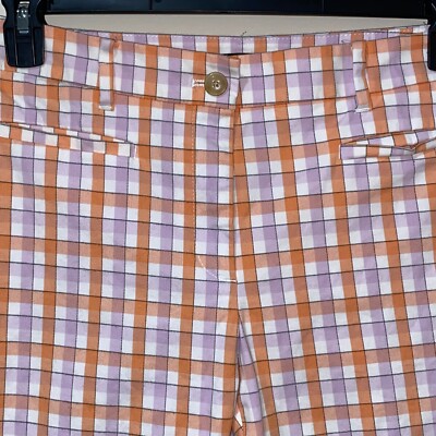 Ann Taylor Curvy Fit Cropped Pants Size 30 x 25 Multicolor Check