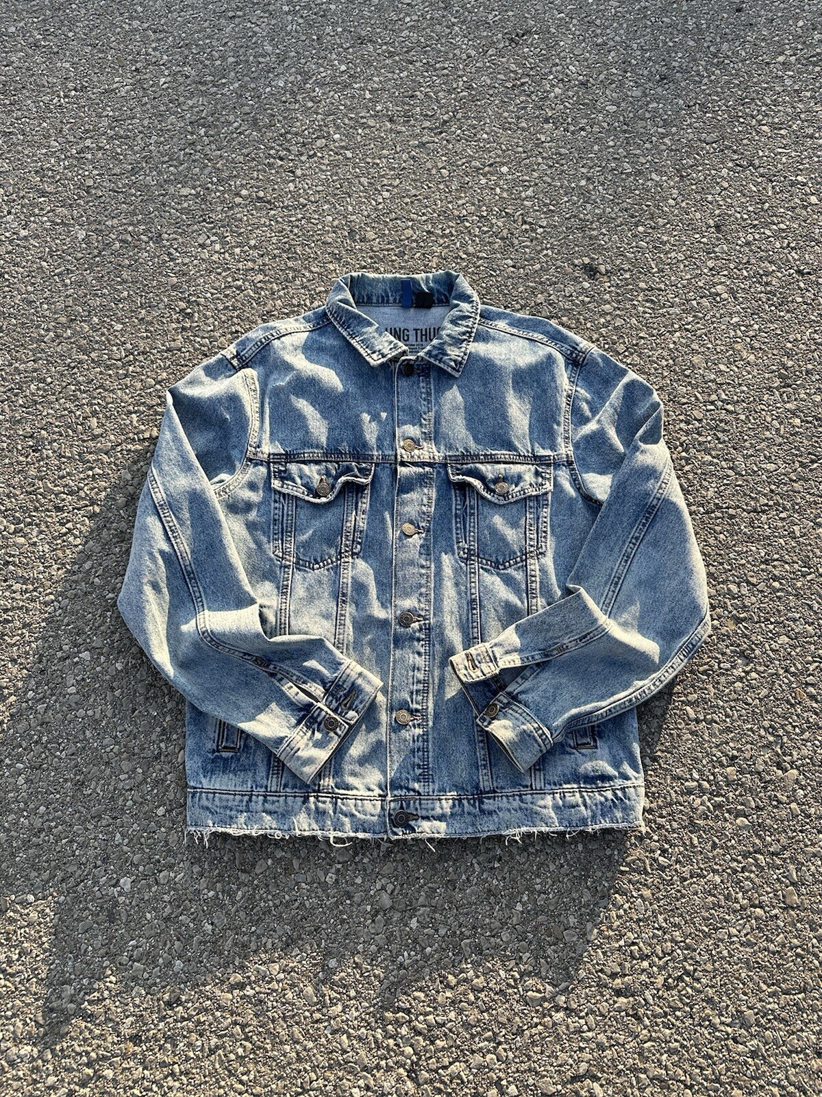 SAINT LAURENT Young Thug Denim Cherubino YSL Edizione Limitata H&M Giacca Uomo Jeans Blu Medio