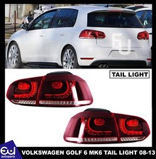 PAIR REAR LIGHTS FOR VW GOLF 6 MK6 MK VI GTI R RED LED TAIL LAMPS 2008-2013
