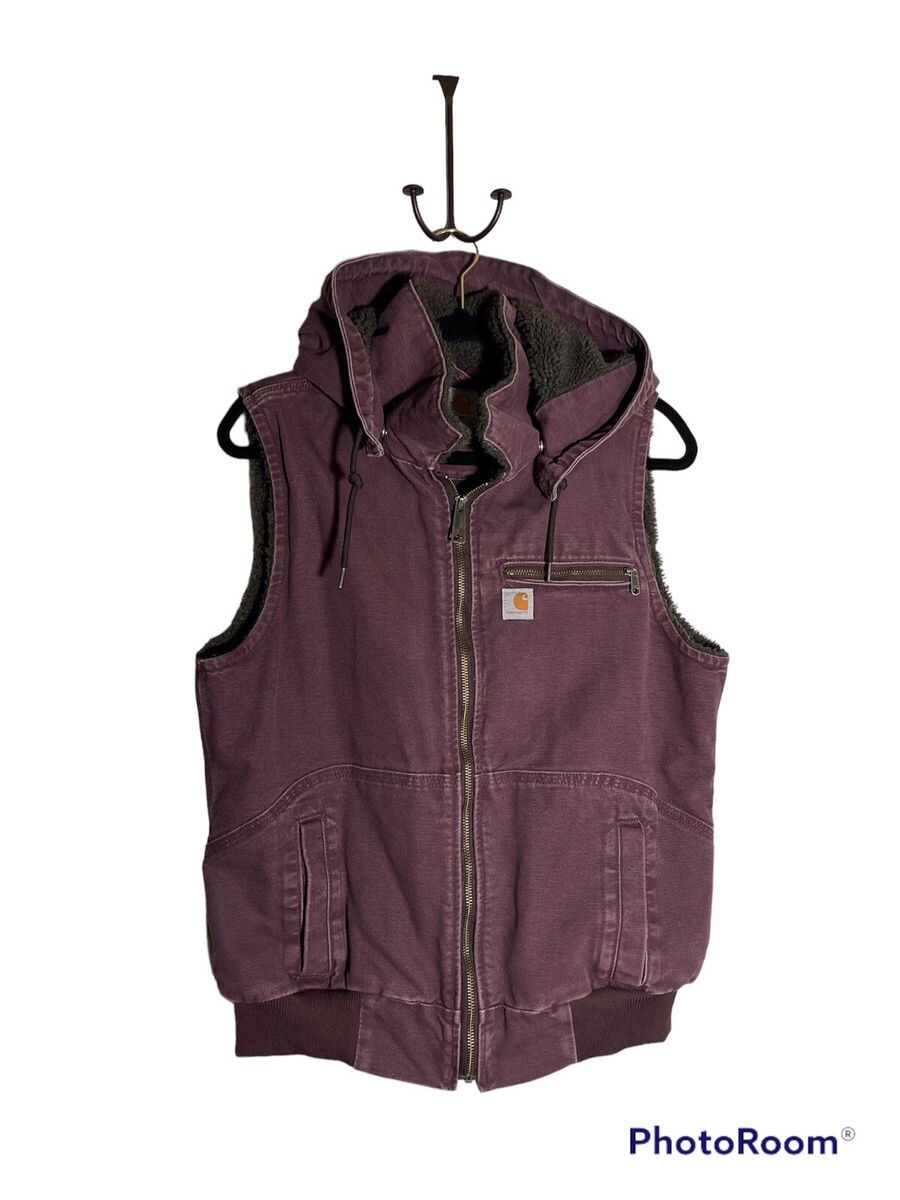 Carhartt Weathered Duck Wildwood Vest Sherpa Lined W/ Hood Carhartt Weathered Duck Wildwood Vest Sherpa Lined W/ Hood