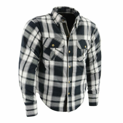 Milwaukee Leather 1644 Men's Plaid Flannel Biker Shirt with CE Approved Armor