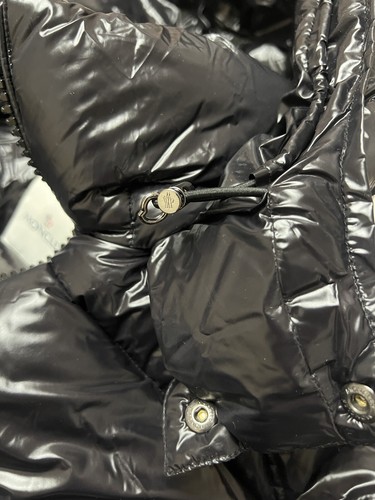 PRE-OWNED MONCLER BLACK POLYAMIDE SHORT DOWN JACKET MAYA FOR MEN SIZE:4 L - Picture 10 of 15