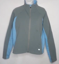 Pearl Izumi Cycling Full Zip Fleece Lined Jacket Blue Gray Women's Size Medium M