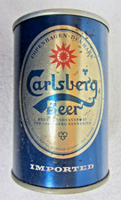 Vintage CARLSBERG IMPORTED BEER Str Steel Pull Tab BEER CAN 9 2/3 oz 9.6 DENMARK