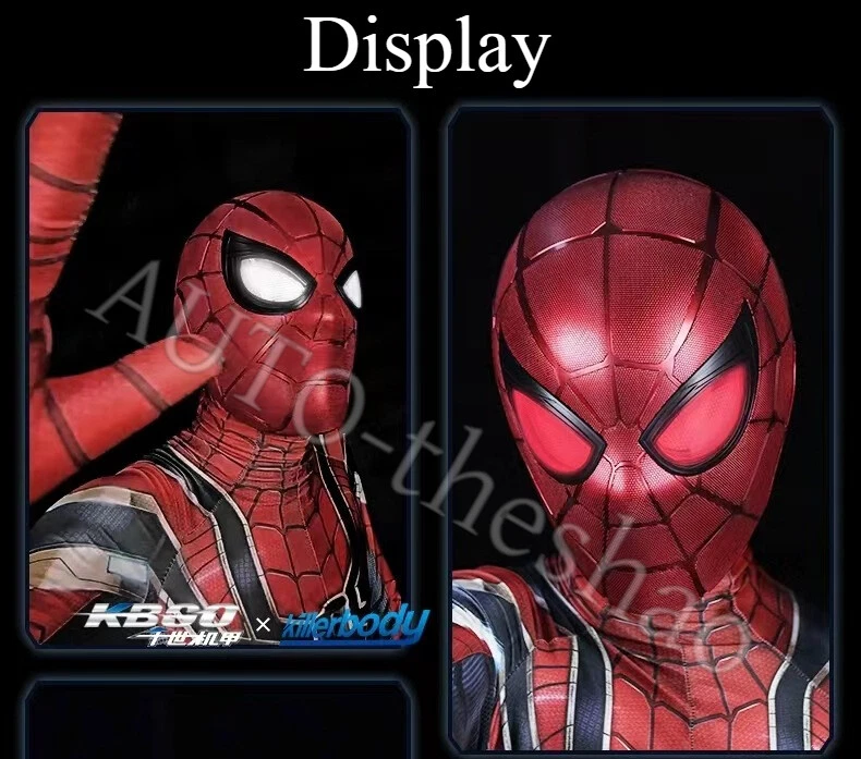 KB The Infinity Saga Iron Spider Man Helmet Mask 1: 1 Wearable LED Blinking Eyes - Image 3 of 4