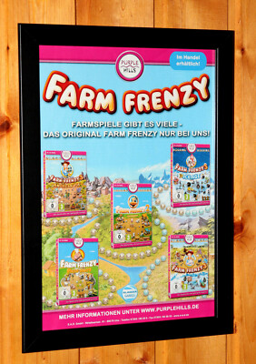 Farm Frenzy 2 3 Pizza Party Ice Age American Pie Small Poster / Ad Page Framed