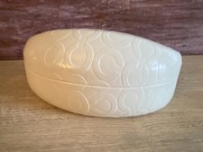 COACH Eyeglass Hard Case OFF WHITE EMBOSSED SIGNATURE Faux PATENT Leather