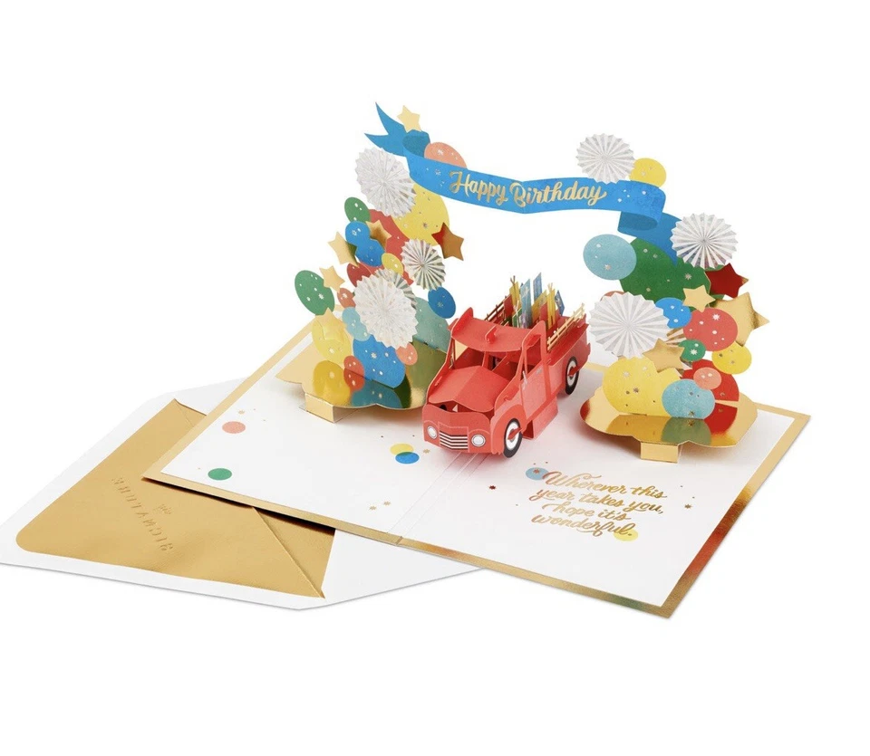 NUEVO Hallmark Signature Paper Wonder Lote de 2 Tarjetas Pop-Up 3D Divertidas Feliz Cumpleaños Foto 3 de 4