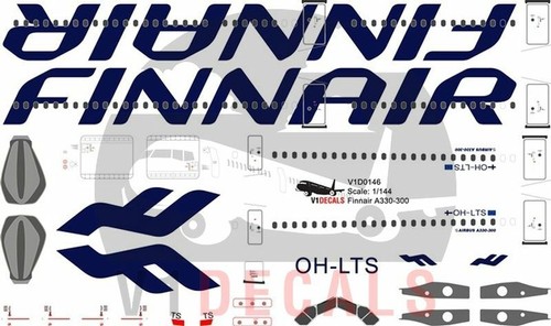 V1 Decals Airbus A330-300 Finnair for 1/144 Revell Model Airplane Kit V1D0146 - Picture 3 of 8