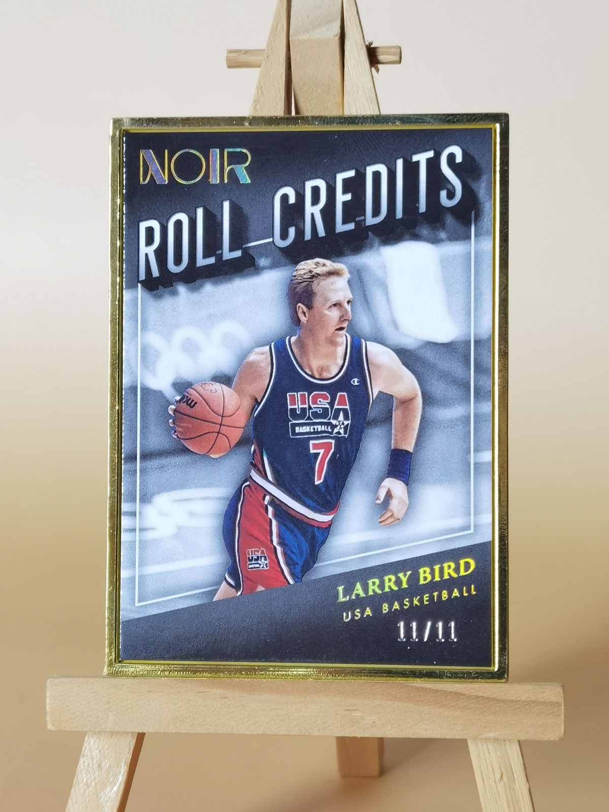 2022-23 Panini Noir Roll Credits 11/11 Gold USA Basketball Larry Bird #298