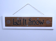 Handcrafted Let It Snow Wood Sign Winter Decor and Christmas Wall Decoration