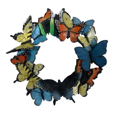 Beautiful Butterfly Rattan Wreath Spring Summer Front Door Wall Home Decor