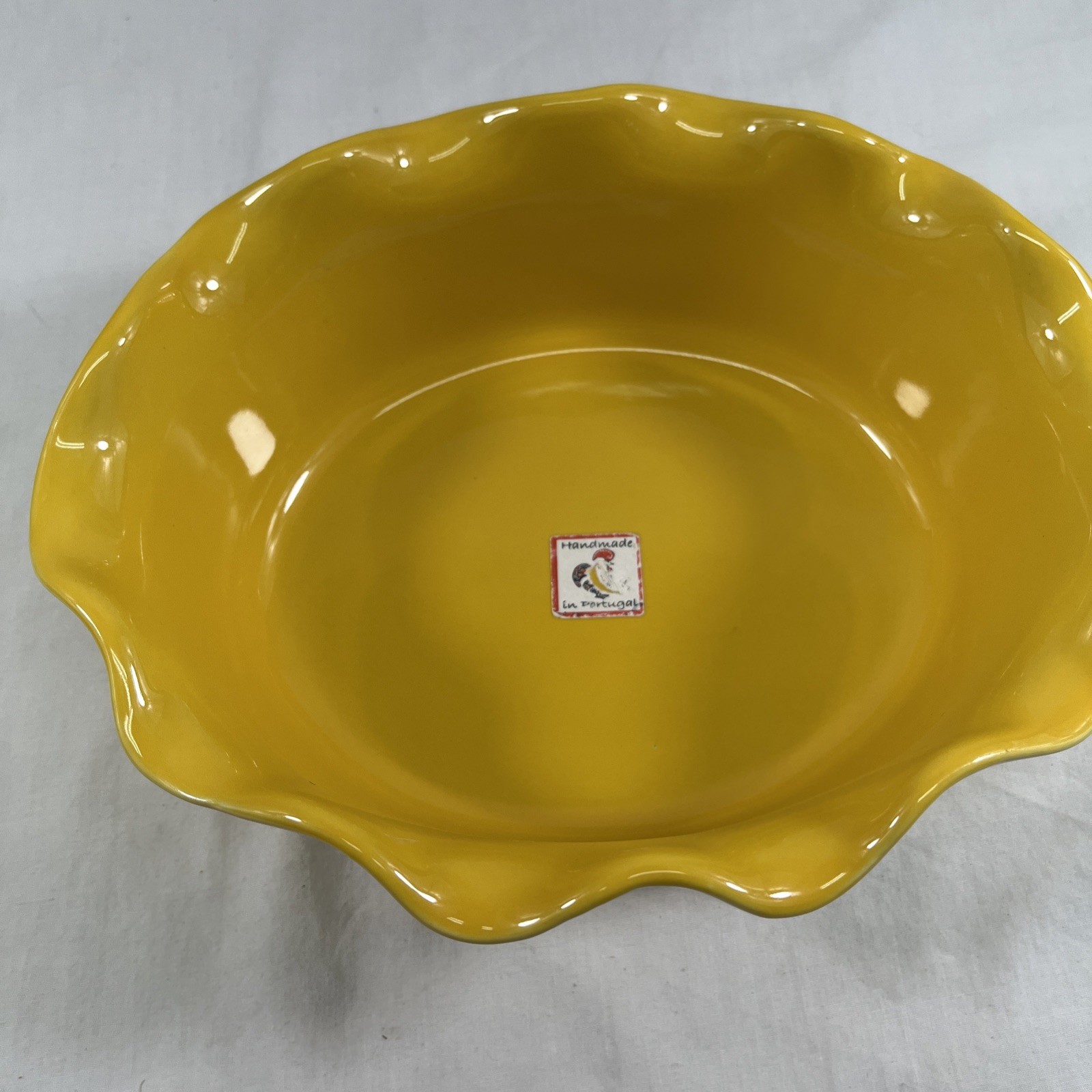 Stoneware by Grestel Portugal Scalloped Edge Yellow  Casserole Dish 9.5”x7.5”