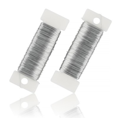 Jewellery Crochet Wire Diameter 0.4 mm, 2 Pieces 50 m Silver Wire Craft Wire