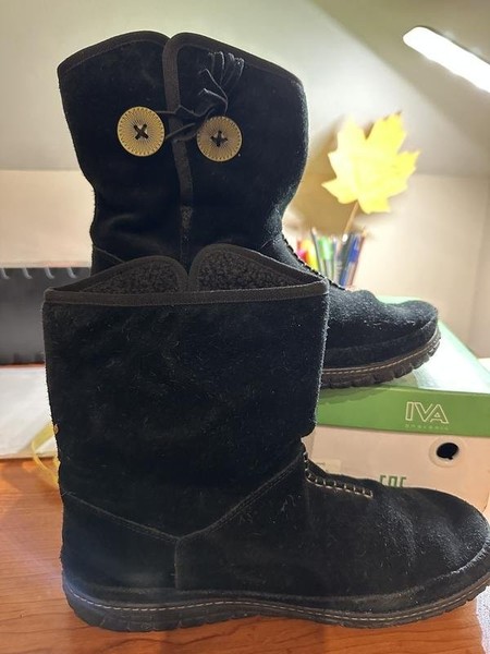Women Clarks Boots Black Suede 39 #7BCM