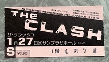 $0 SHIP! Japan 1982 tour ticket stub THE CLASH Joe Strummer MORE LISTED pink