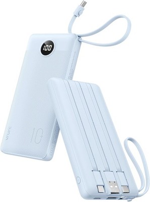 VRURC Portable Charger for iPhone, Built in Cables & Lanyard Power Bank 10000mAh
