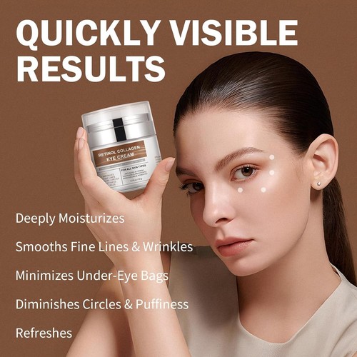 Retinol Eye Cream for Dark Circles and Puffiness Bags, Caffeine Creams... - Picture 2 of 7