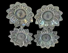 Beautiful VTG Lot of 4 Federal Glass Iridescent Starburst Petal Plates Dishes