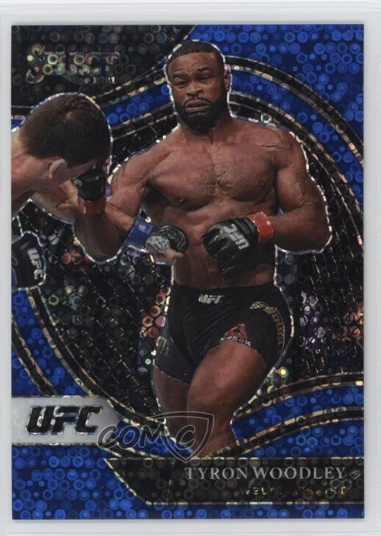 2021 Panini Select UFC Octagonside Blue Disco Prizm 14/99 Tyron Woodley 1cz3