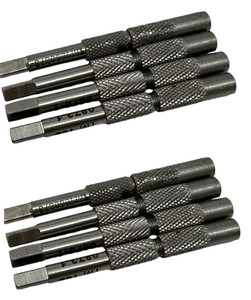 Lot of 8 – Knurled Hex-Shank Tap/Tool Extensions – 2.5" Length