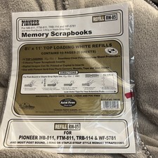 Pioneer 8 1/2 X 11 inch Memory Book Refill Pages 5 Sheet Pack RW 85 White Sealed