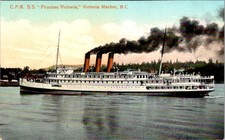 C.P.R. S.S. Princess Victoria in B.C. Harbor Postcard c1905 Valentine & Sons