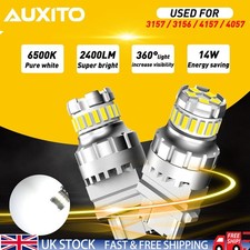 2PCS 3157 3156 3056 Reverse Brake Stop Turn Signal Tail LED Light Bulbs White