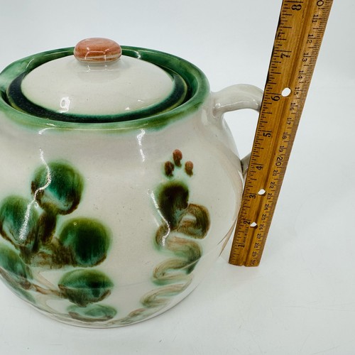 MA Hadley Pottery Green Pear and Grapes Teapot Pitcher Bean Pot Large w/ Lid VTG - Bild 8 von 14