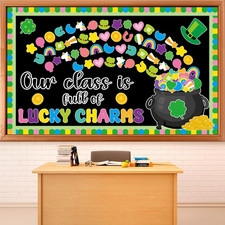 St. Patrick'S Day Bulletin Board Decoration Lucky Shamrock Clover Gold Coin Unic