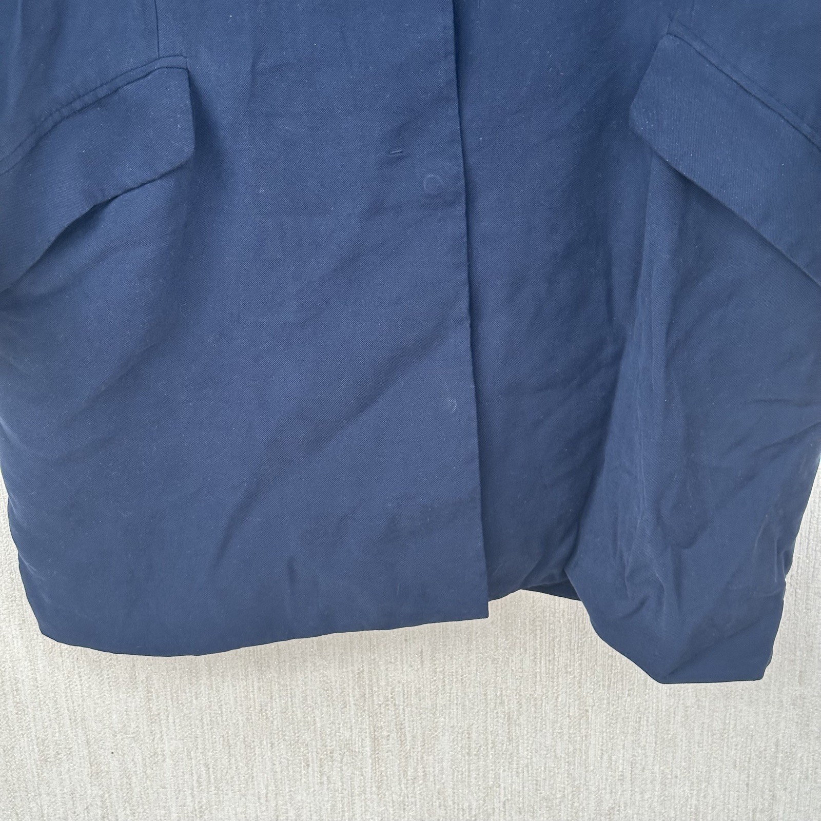 Mango basics jacket size M navy blue longline sna… - image 8
