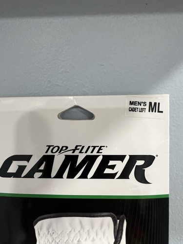 TOP FLITE GAMER White & Black Mens Golf Glove SIZE ML Cadet Left BRAND NEW - 第 2/7 張圖片