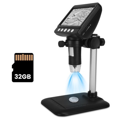 Digital Microscope 1000X USB Coin Microscope 4.3'' LCD Screen Soldering