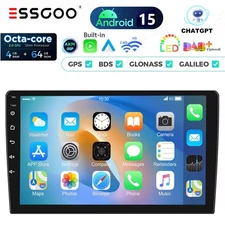 ESSGOO 10" 2 Din Android 4+64G Car Stereo ChatGPT GPS Nav Navi Wireless Radio