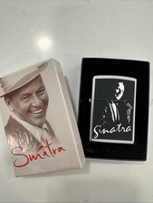 Vintage 2002 Frank Sinatra Singing Chrome Zippo Lighter NEW