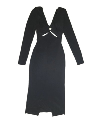 NEW BEC + BRIDGE Cut Out V-Neck Midi Long Sleeves Black Dress Size 2 - 第 1/11 張圖片