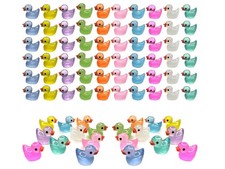 60 Pcs Mini Resin Ducks Luminous Tiny Ducks Miniature Duck Glow in The Dark for