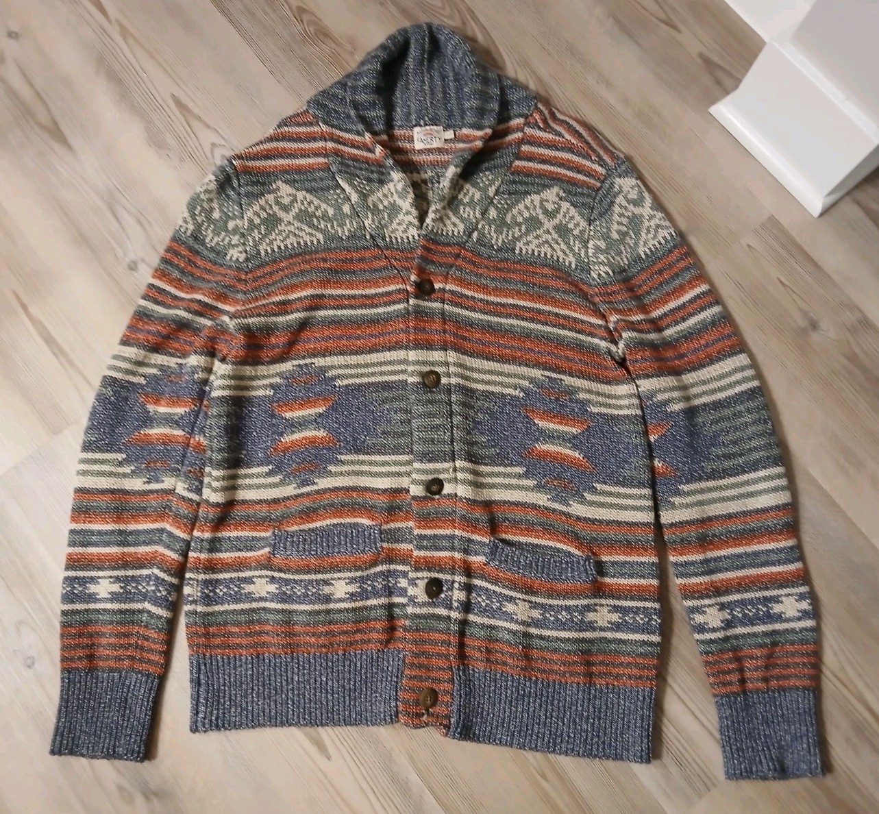 Faherty Thunderbird Serape Jacquard Button Knit C… - image 1