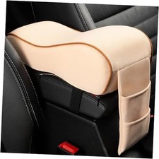 Auto Center Console Armrest Pillow Pad, Car Armrest Cushion Soft Memory Beige