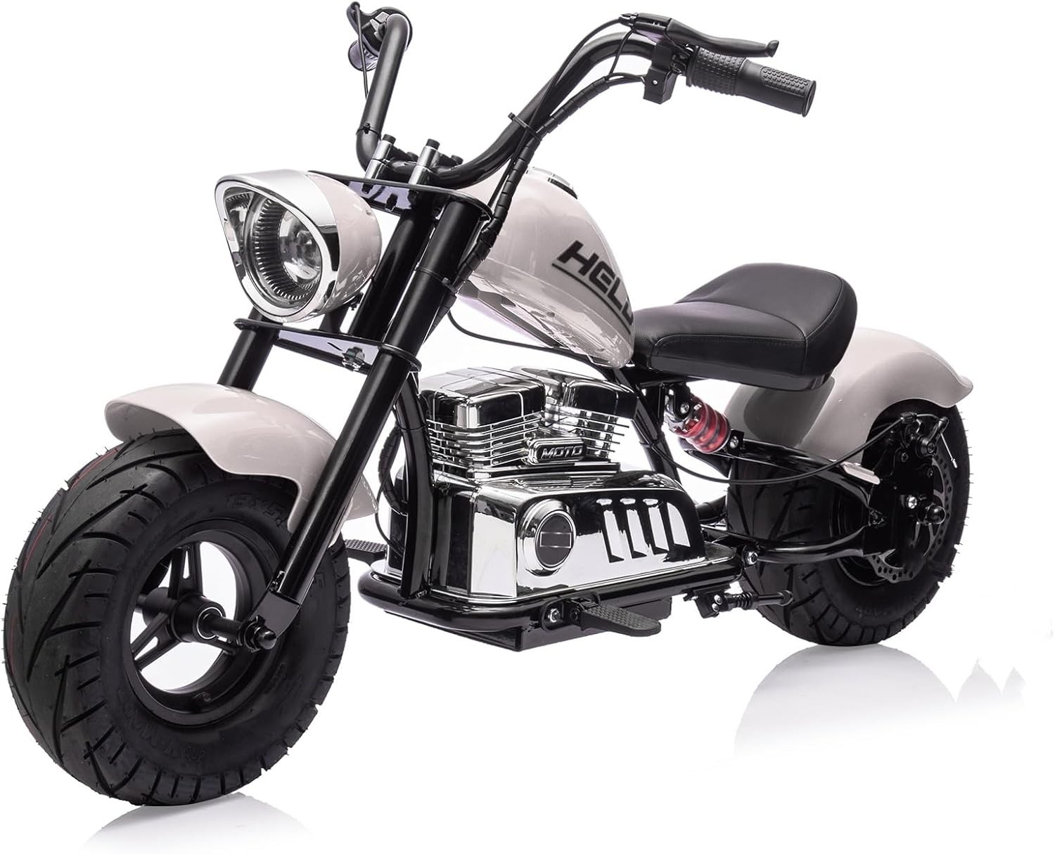 350W Kids Electric Motorcycle with Training Wheels, Leather 